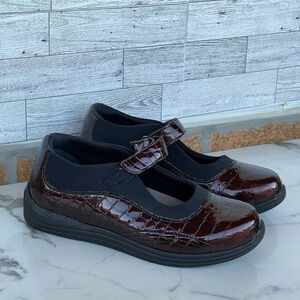 DREW Croc Leather Mary Jane Comfort Shoe Size 9W